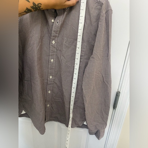 J Crew Shirt Men’s Large Button Up Long Sleeve Flex Washed Slim Fit Check - Picture 6 of 10